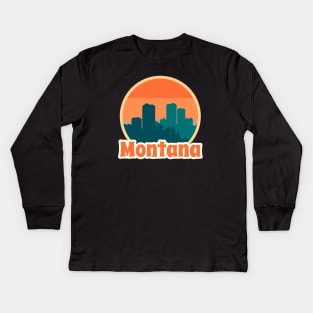 Vintage Montana Kids Long Sleeve T-Shirt